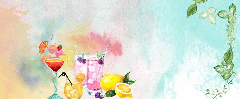 夏日创意酷饮高清背景图，文艺清新JPG/PSD设计素材下载