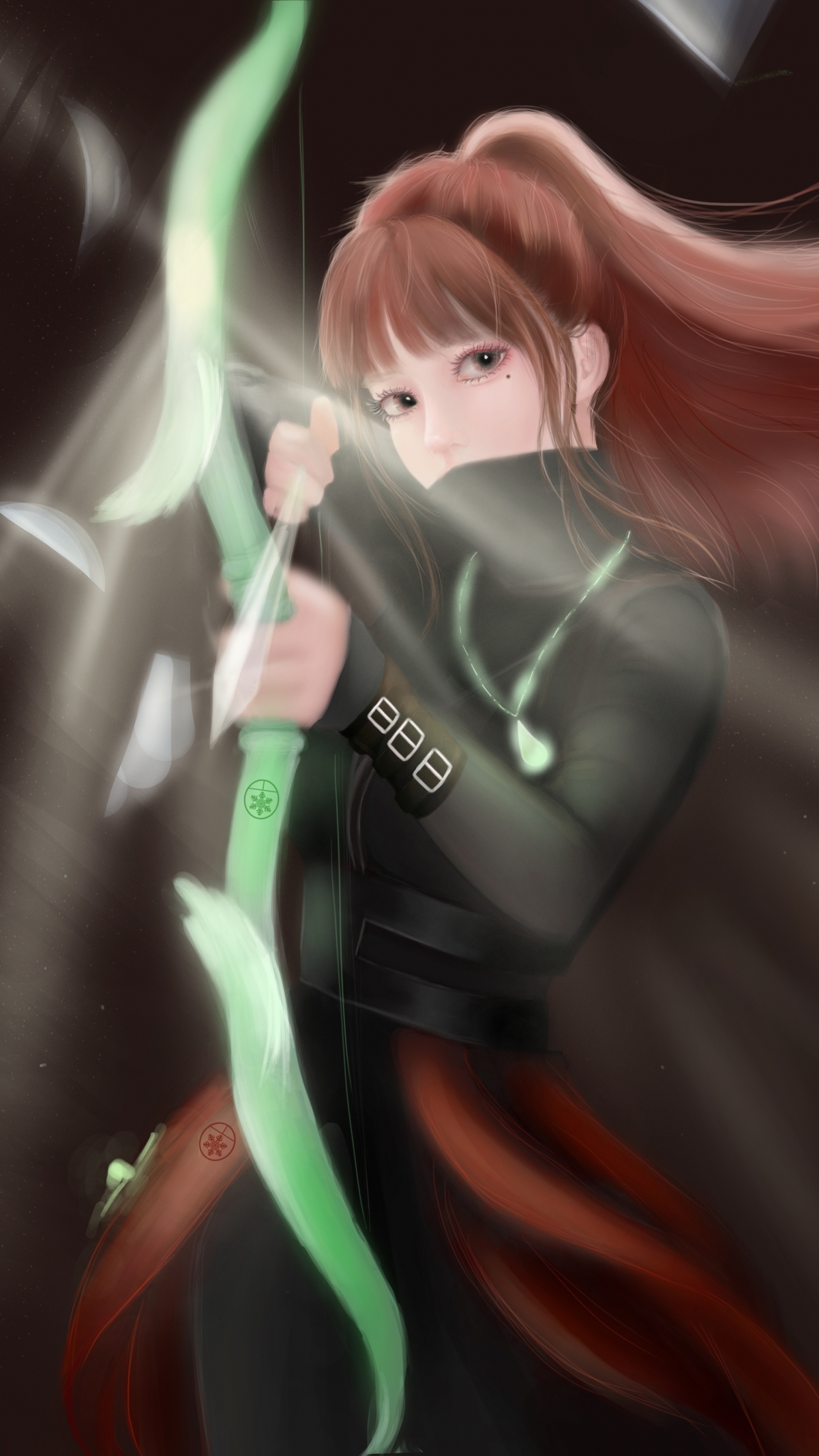 动漫女孩弓箭主题，4K超清手机壁纸，2160x3840分辨率，免费下载