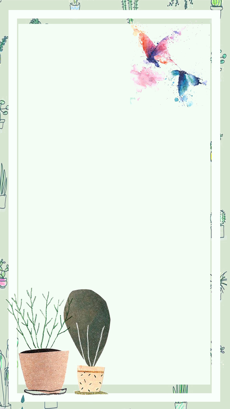 清新手绘水彩边框背景图，JPG/PSD高清下载，文艺创意素材库