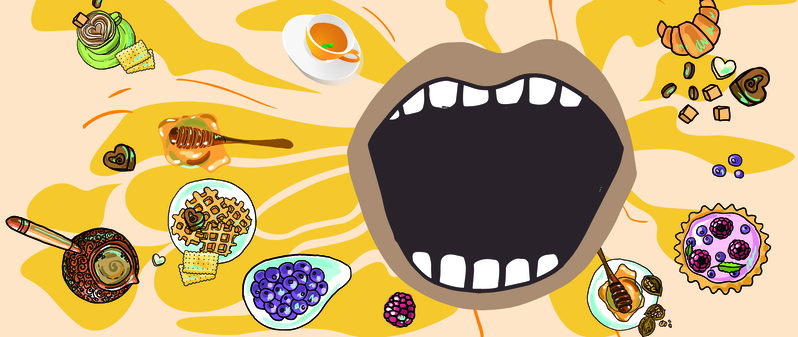 美食节卡通童趣黄色banner，清新文艺JPG/PSD设计素材下载