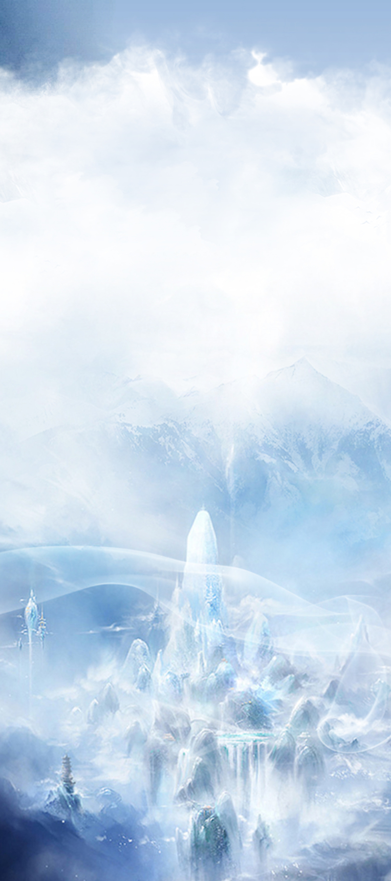 梦幻冰雪展板背景，高清JPG&PSD设计素材，文艺清新风格下载