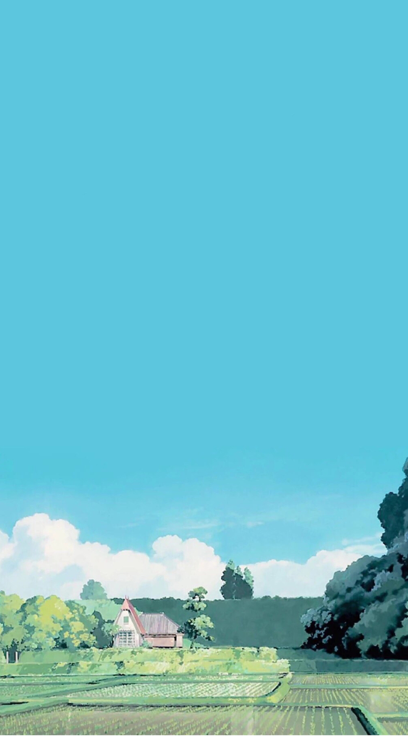 乡村田野蓝调清新背景，高清JPG图片，文艺清新设计素材下载