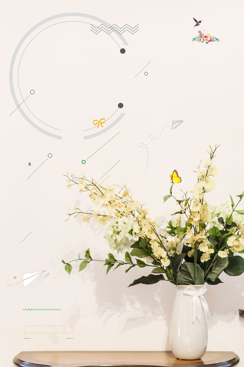 文艺清新女装花朵背景图，简约高清JPG/PSD设计素材下载