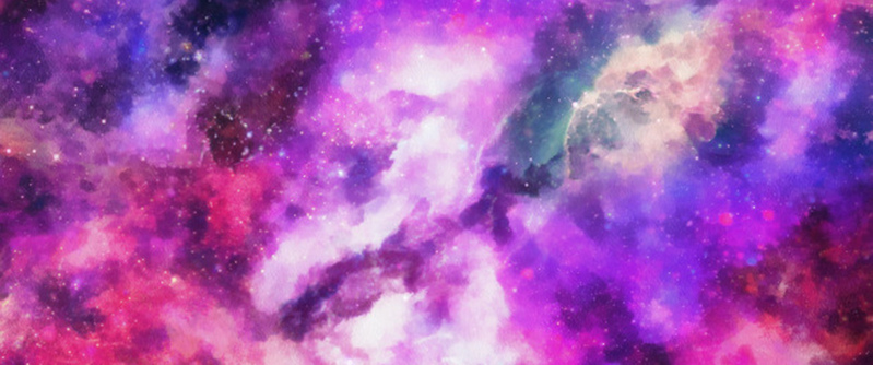 梦幻蓝紫水彩Banner，文艺清新JPG素材，高清下载