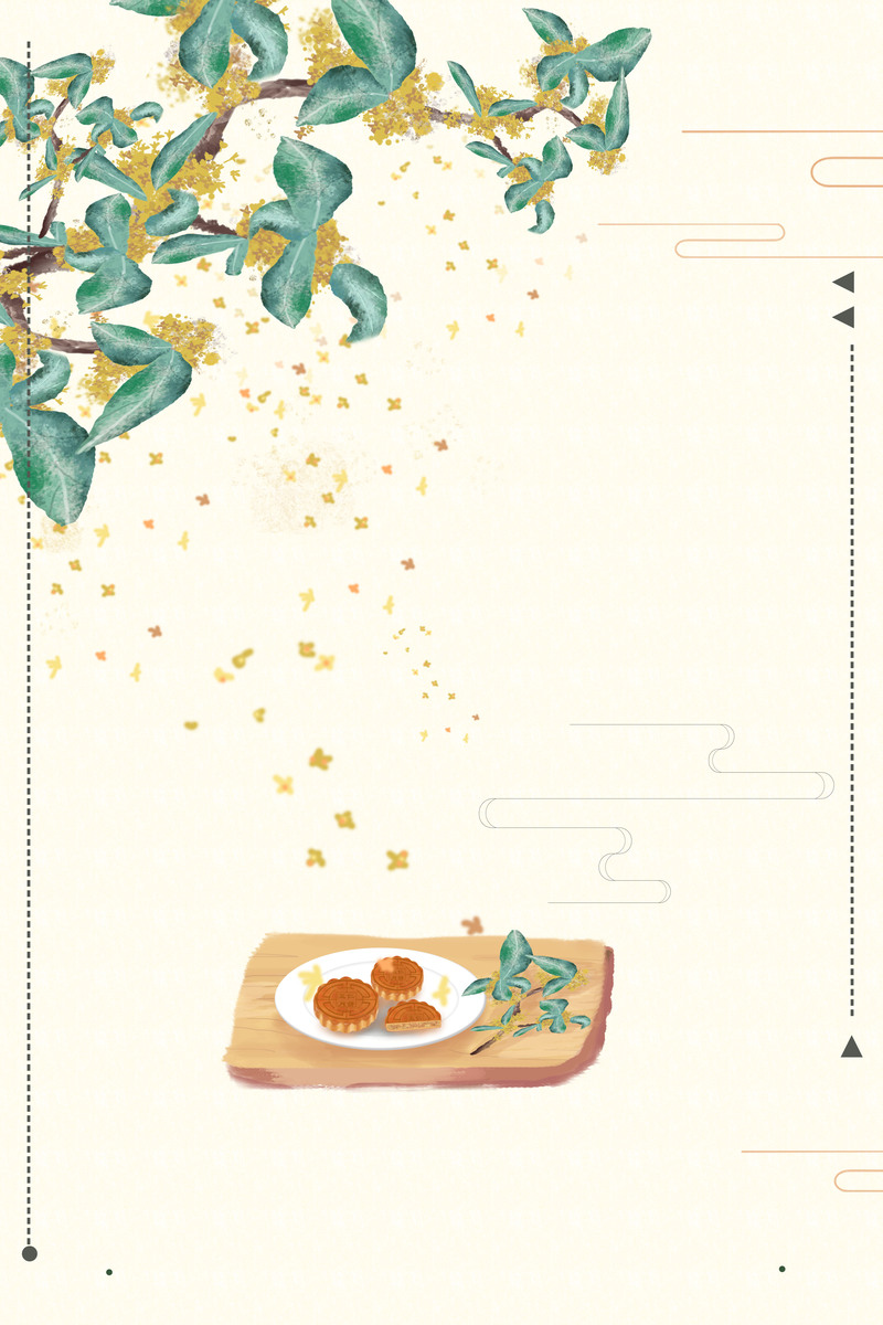 中秋佳节海报背景，卡通手绘高清JPG/PSD素材下载