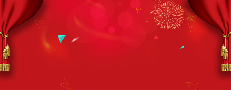 春节喜庆红背景，简约卡通手绘banner设计，JPG/PSD高清素材下载