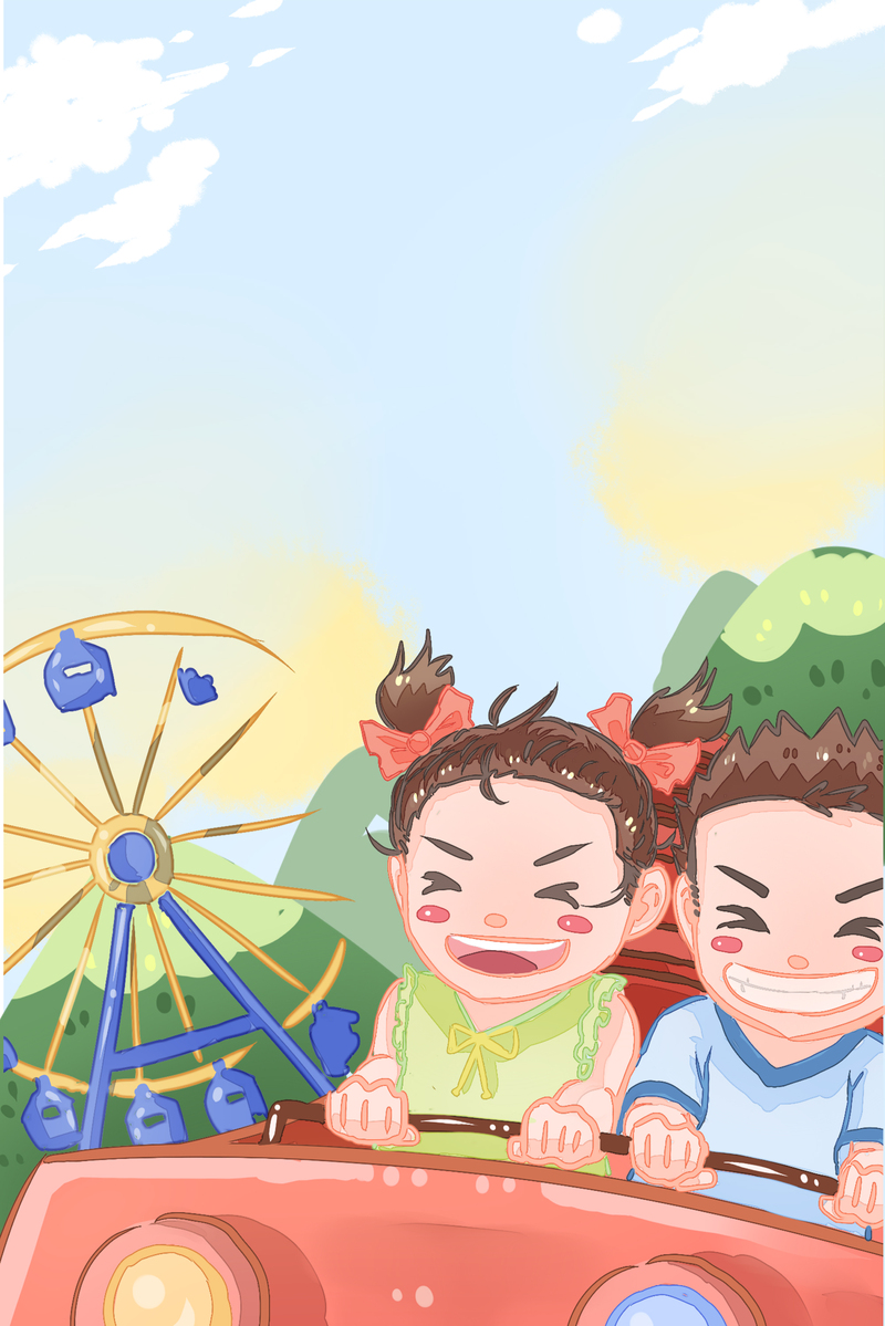 创意卡通六一儿童节海报，高清JPG/手绘PSD素材，免费下载