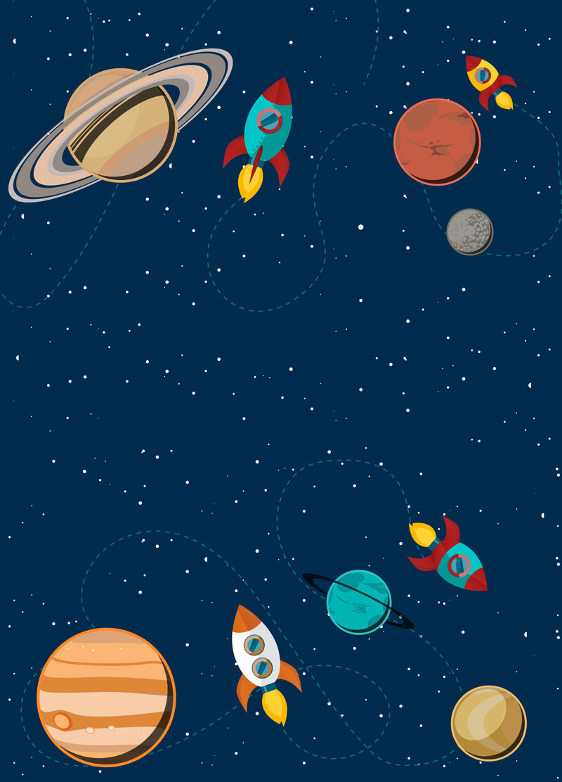 矢量卡通蓝色星球太空背景图，高清JPG/手绘AI格式素材免费下载