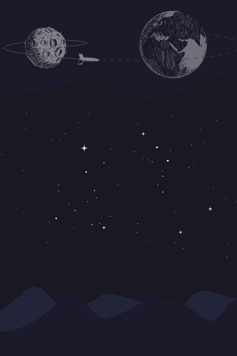 宇宙儿童主题，黑色卡通太空星球背景，高清JPG/PSD设计素材下载
