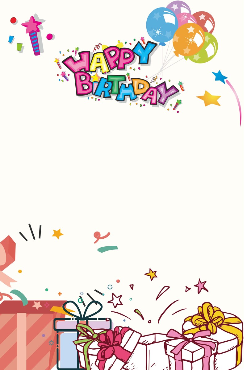 卡通手绘生日派对海报背景，高清JPG图片素材，免费下载！