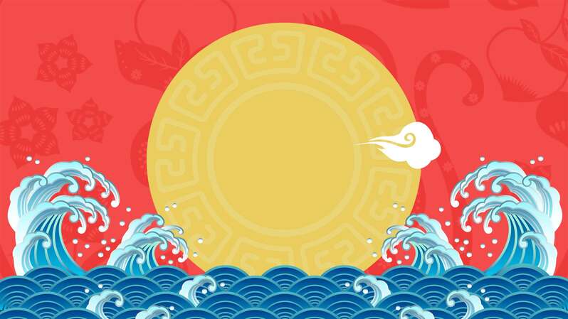 开工大吉背景素材，高清JPG&PSD格式，卡通手绘设计，免费下载