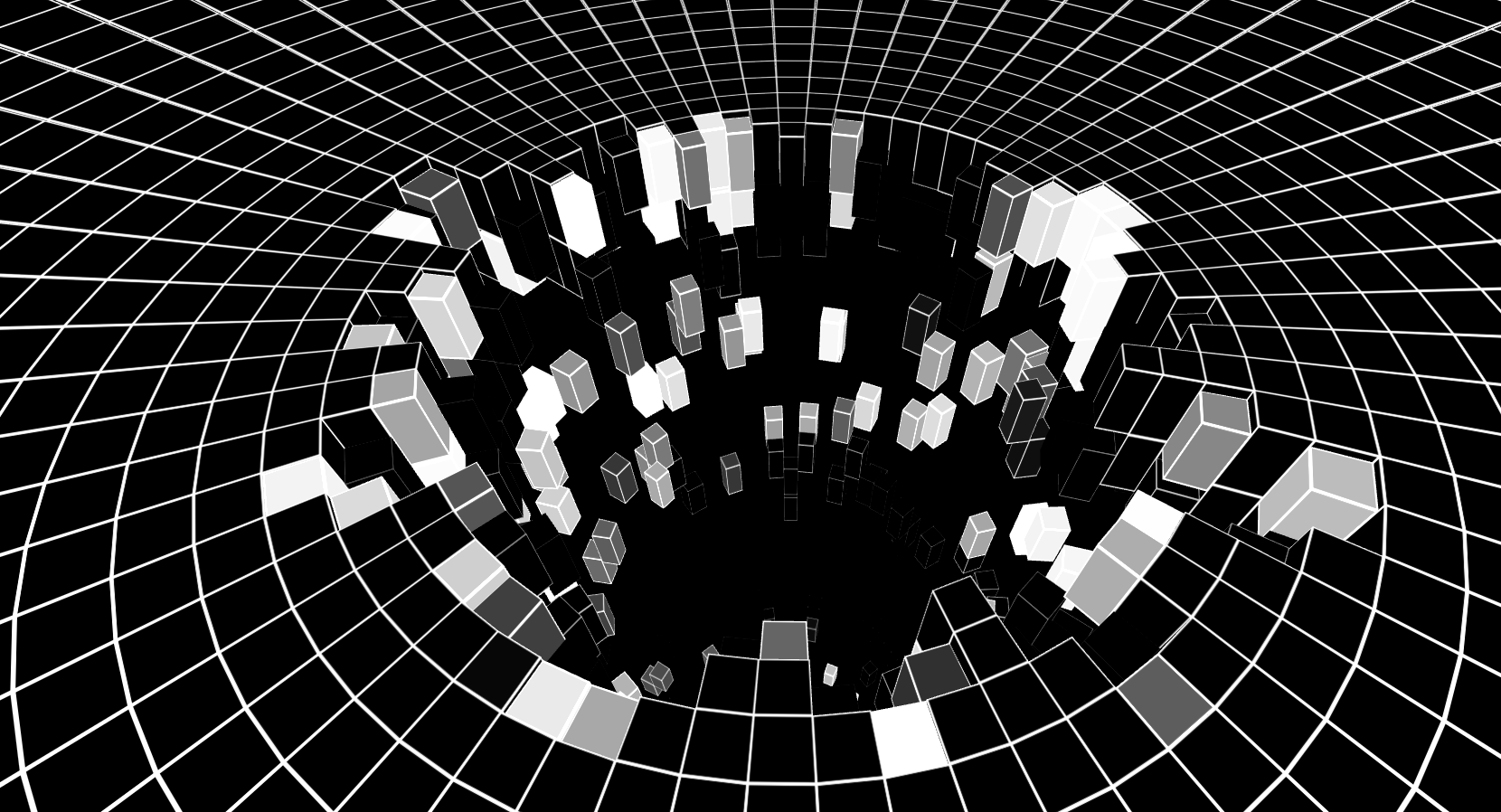 建筑塌陷3D循环网页特效