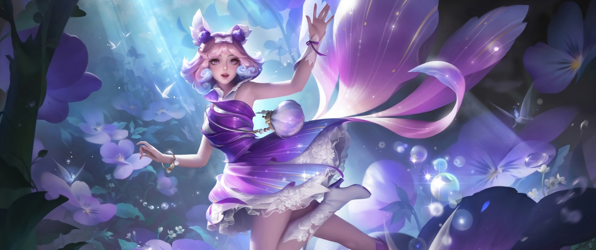 王者荣耀妲己紫罗兰之誓，绝美4K带鱼屏壁纸，3440x1440超清下载