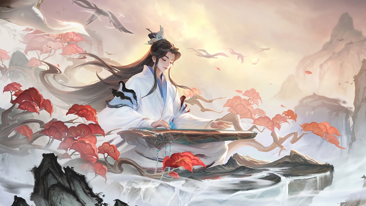 王者荣耀庄周，高山流水4K超清壁纸，3840x2160分辨率，游戏美图免费下载