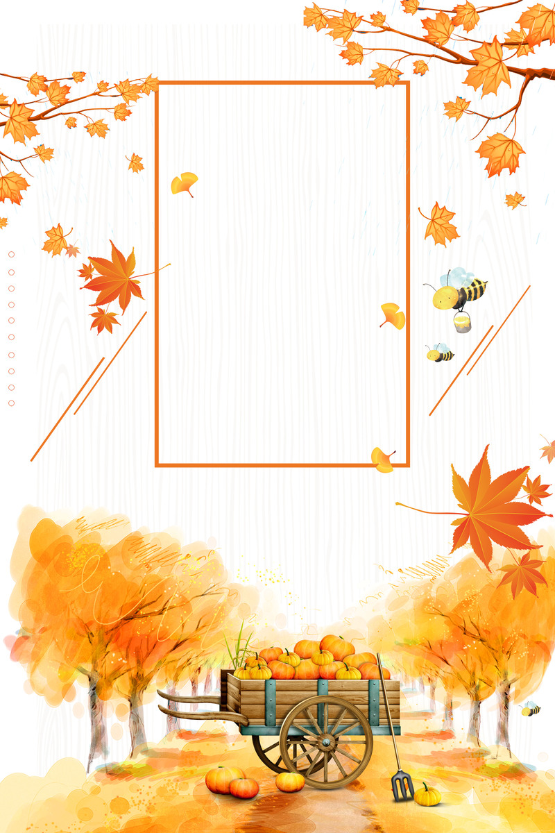 金秋创意插画，24节气海报背景，高清JPG/PSD素材下载