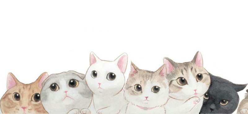 手绘猫咪背景，高清JPG卡通素材，免费下载设计图