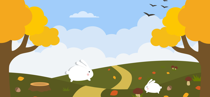 秋季促销卡通手绘Banner，清新简约JPG/AI设计素材下载
