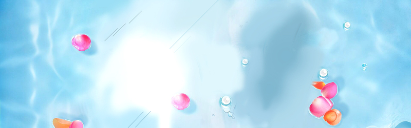淘宝天猫蓝色波纹泡泡Banner，高清JPG/PSD卡通手绘素材下载