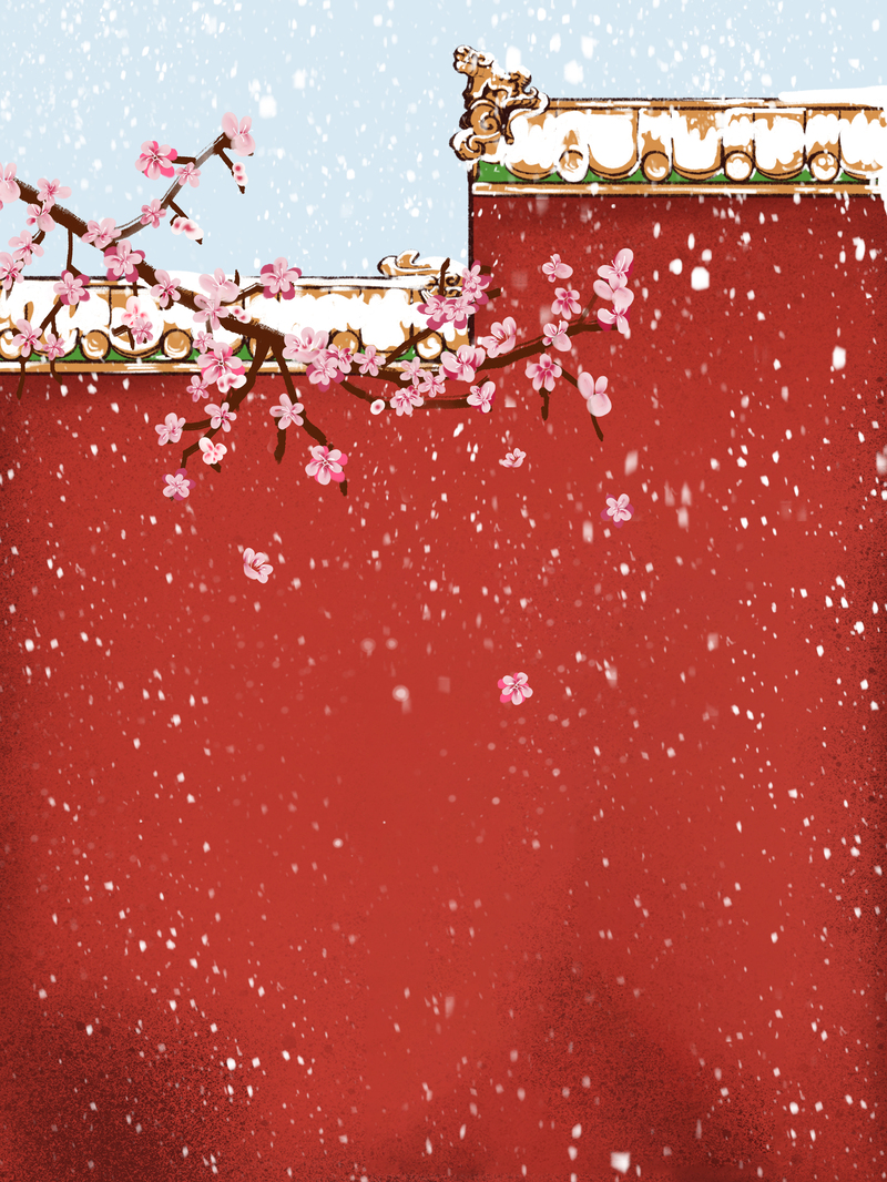 冬季纷飞大雪高清JPG背景图，卡通手绘设计素材下载