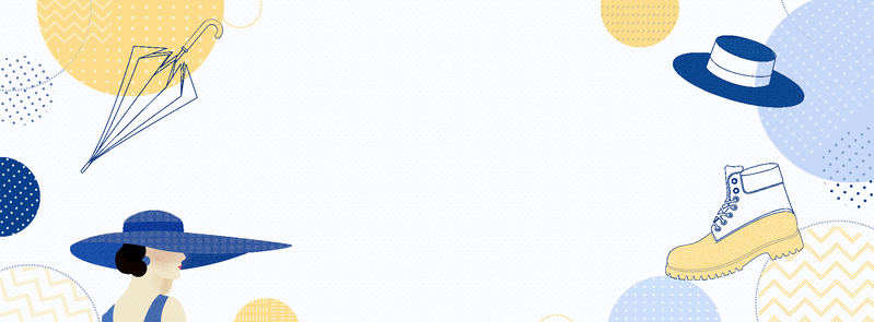 夏季清新几何手绘Banner，JPG/PSD格式卡通手绘设计素材下载