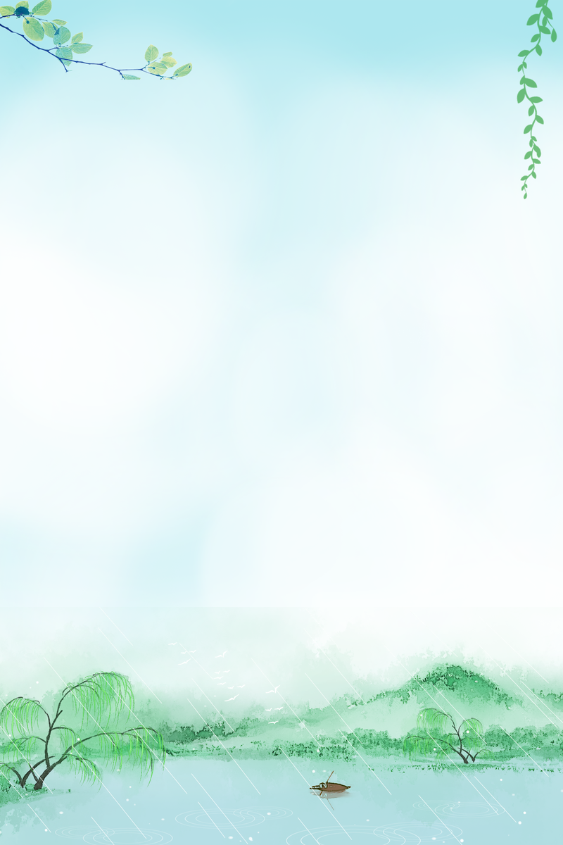 夏日立夏节气柳树船图片素材，高清JPG+卡通手绘PSD格式下载