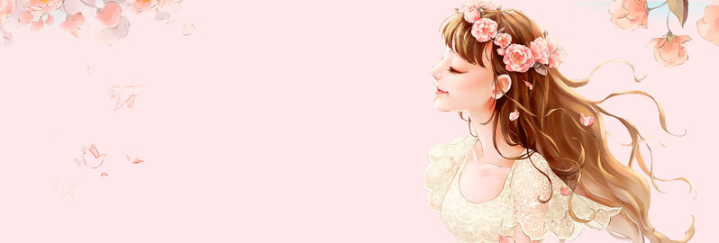 214情人节卡通插画素材，可爱手绘Banner，高清JPG/PSD下载