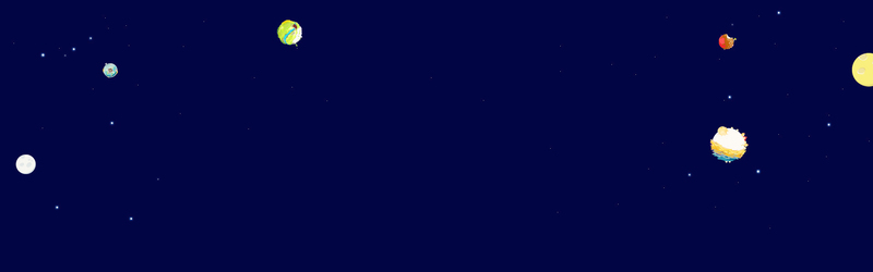 黑色卡通星球背景JPG素材，高清手绘图片，免费下载