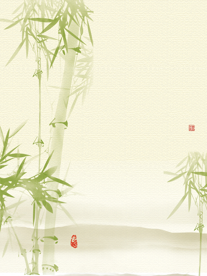 惊蛰节气水墨竹子背景，清新淡雅绿色JPG/PSD素材下载