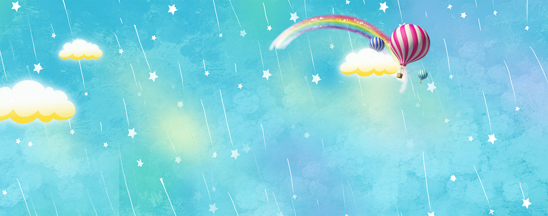 11月清新问候，彩虹云朵手绘Banner，JPG/PSD高清设计素材下载