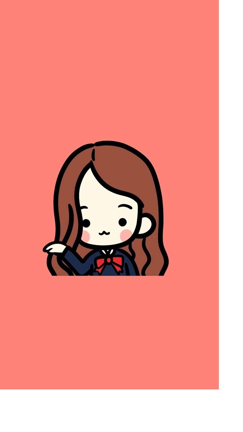 手绘卡通女孩H5背景，高清JPG素材，免费下载