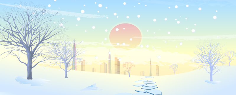 冬季文艺手绘Banner，唯美高清JPG/AI设计素材下载