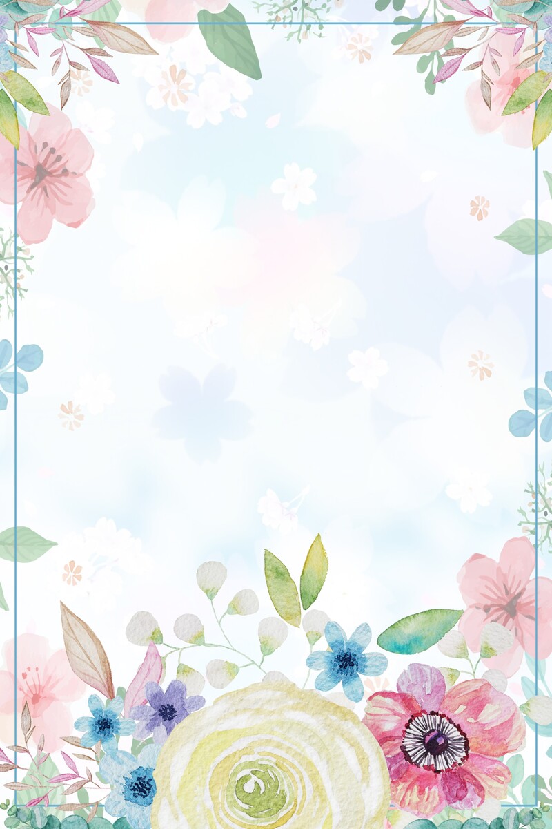 矢量花卉插画，小清新花店海报背景，高清JPG素材下载