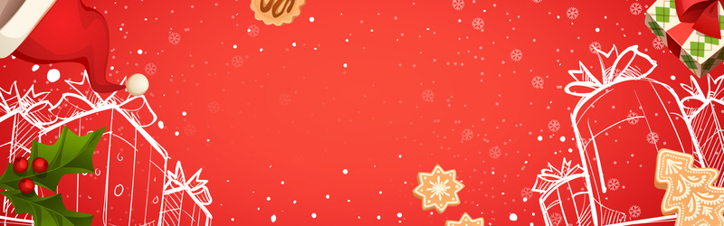 圣诞节红色卡通电商喜庆Banner，高清JPG+PSD设计素材，免费下载！
