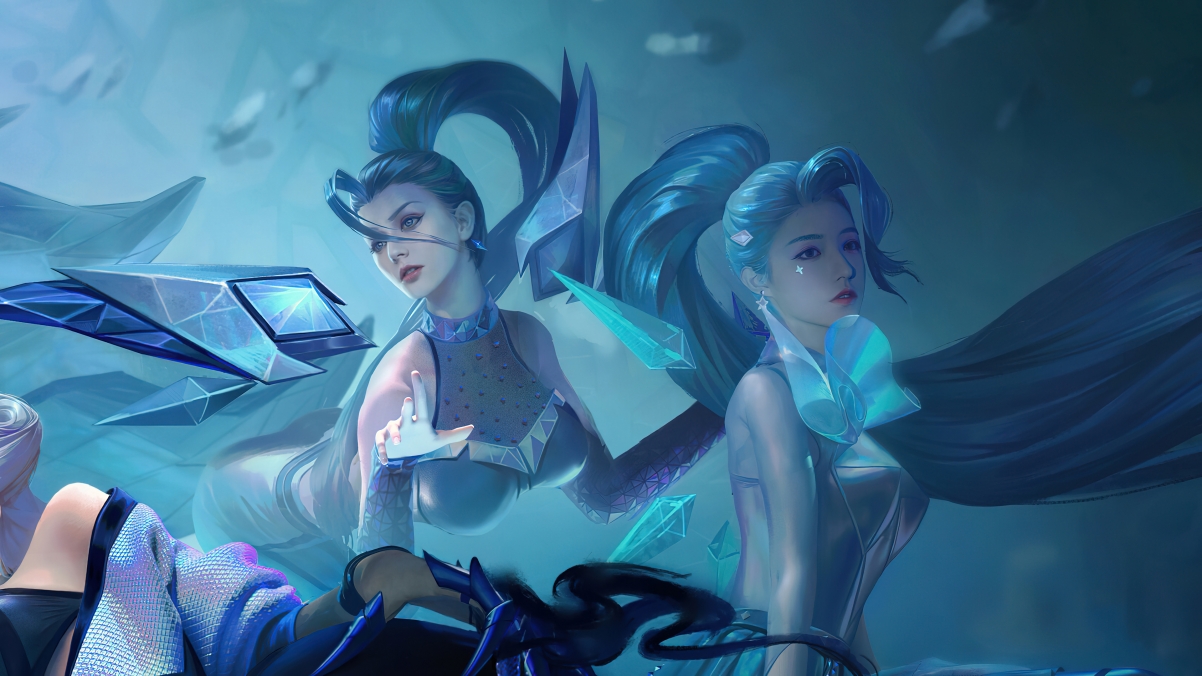 KDA ALL OUT同人佳作，卡莎&萨勒芬妮绝美4K电脑壁纸，高清3840x2160，免费下载！