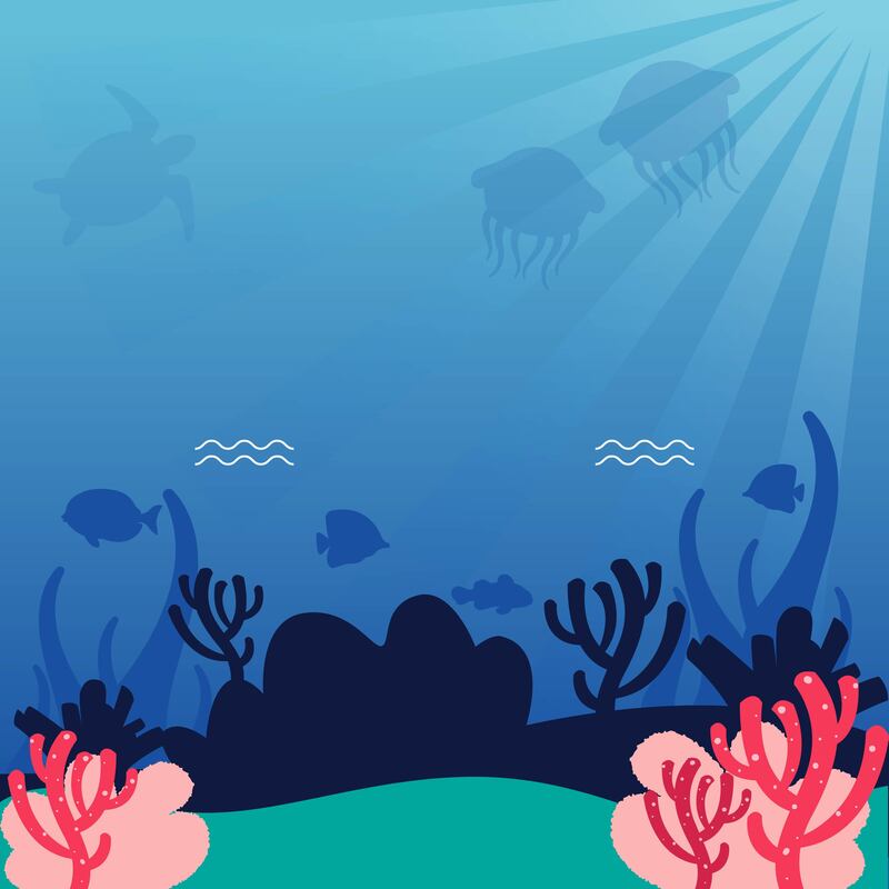 海洋奇趣，手绘卡通海底世界海报背景，高清JPG/AI素材免费下载