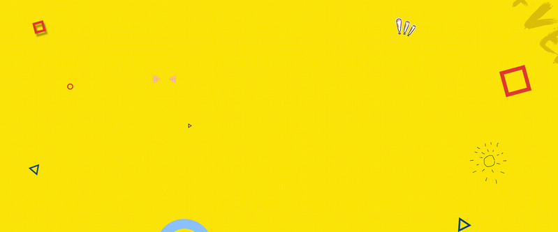 可爱黄色背景Banner，高清JPG卡通手绘设计素材下载