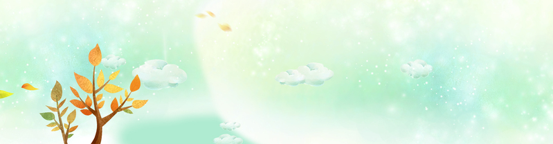 淘宝文艺绿色服装海报设计素材，高清JPG背景+卡通手绘PSD下载