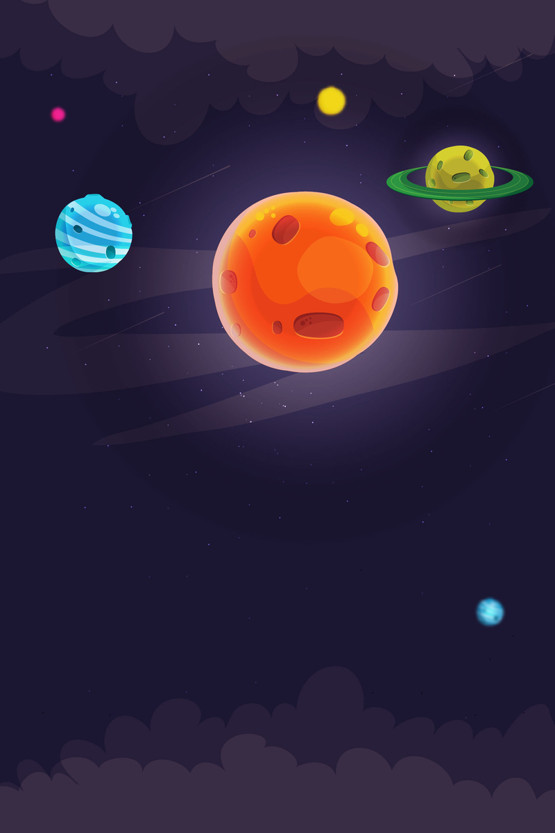 太空宇宙矢量背景图，儿童画风格JPG/AI高清素材下载