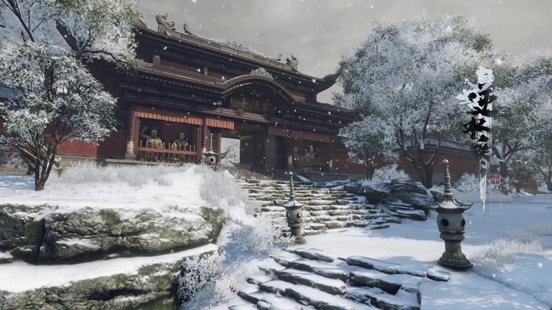 逆水寒寺庙精美JPG图片，卡通手绘素材，高清下载
