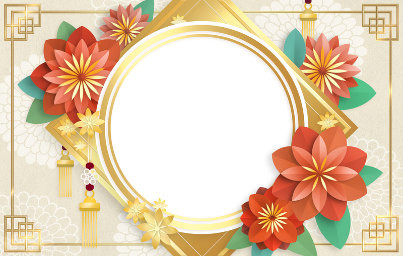 手绘剪纸节日背景，高清JPG/PSD素材，免费下载！