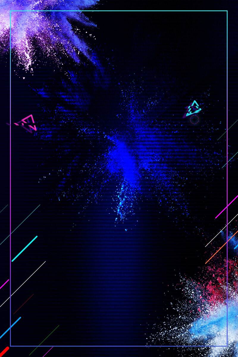 抖音风故障风促销海报，卡通手绘JPG/PSD素材高清下载