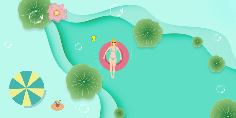夏日立夏节气荷花手绘人物气泡图，高清JPG/PSD设计素材下载