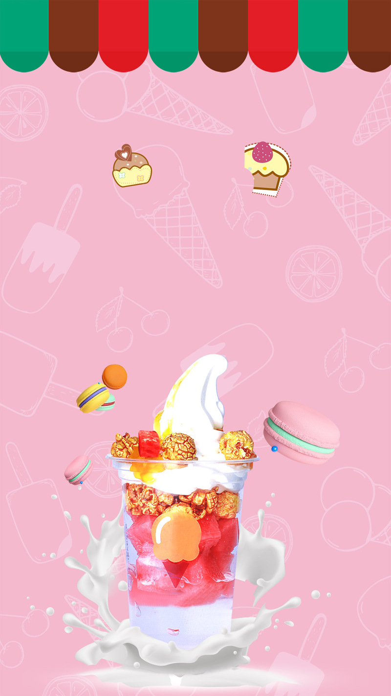商场冰淇凌店小卖部创意背景图，高清JPG/PSD设计素材下载