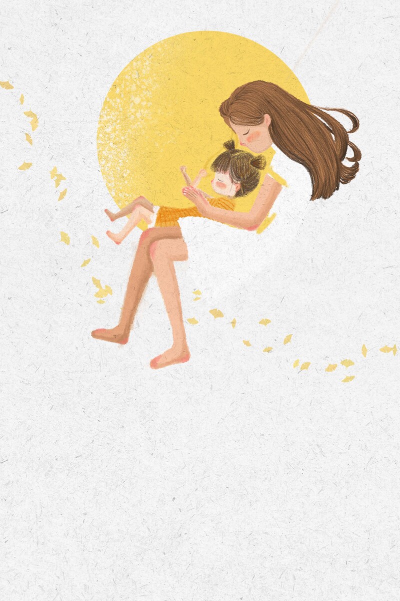母亲节海报设计素材，极简插画风格，高清JPG/PSD，卡通手绘下载