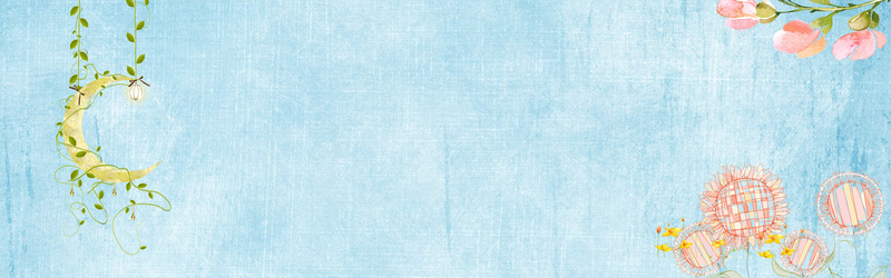 电商手绘风淘宝Banner背景，高清JPG/PSD设计素材下载