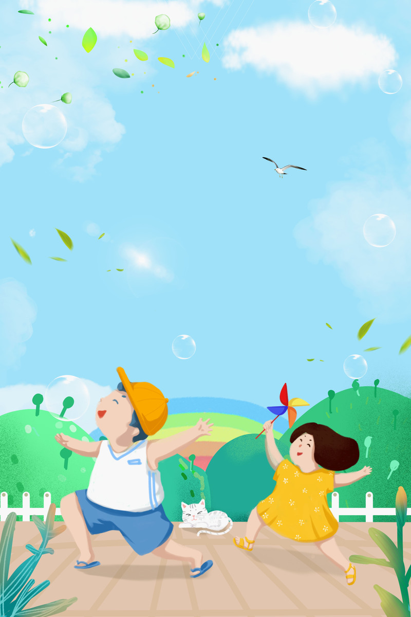 六一儿童节手绘海报，高清JPG与PSD设计素材免费下载