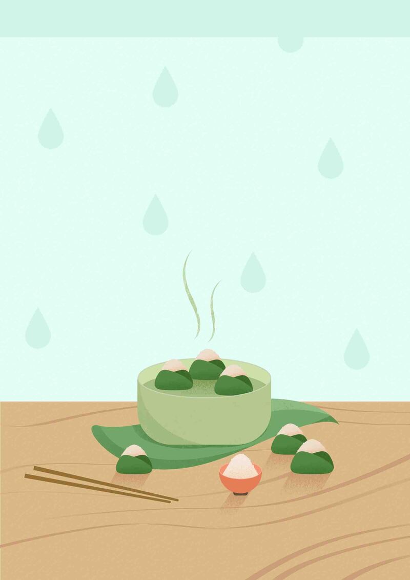 端午节粽子手绘海报模板，高清JPG+PSD卡通插画设计素材下载