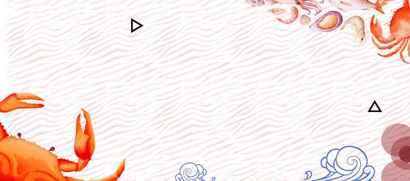海鲜美食创意手绘，卡通风格Banner图片下载，高清JPG/PSD格式素材