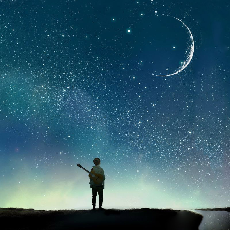 夜空美景，高清JPG卡通手绘图片，设计素材任你下载