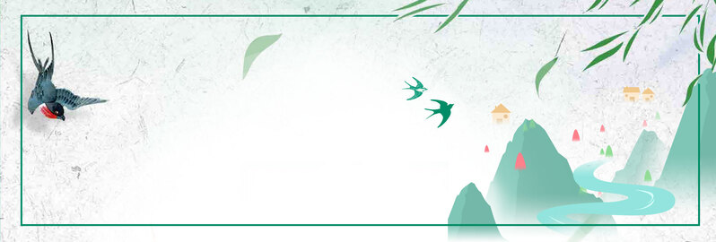 立春节气手绘banner，绿色简约卡通风格，JPG/PSD格式高清素材下载
